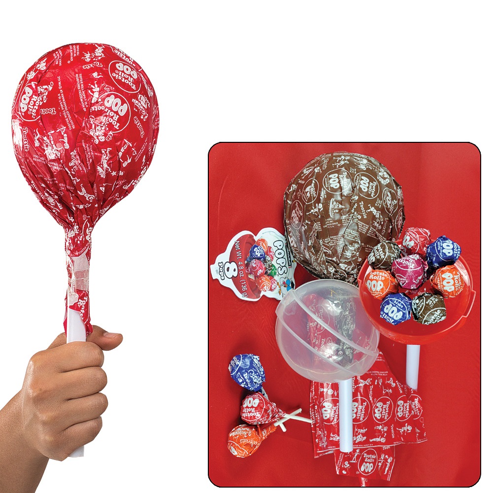 tootsie roll pop container holds 8 reg hard candy lollipops